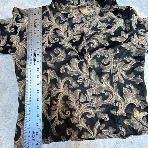 C.M.C. by Color Me Cotton Women's Size Small Paisley Blazer Jacket Black Brown - Picture 9 of 10